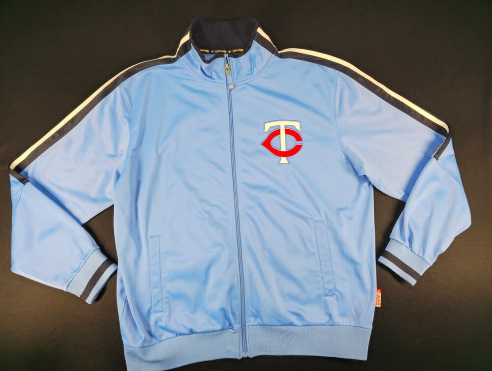 MLB Cooperstown Collection Minnesota Twins Track Jacket Blue Full Zip Men's XL